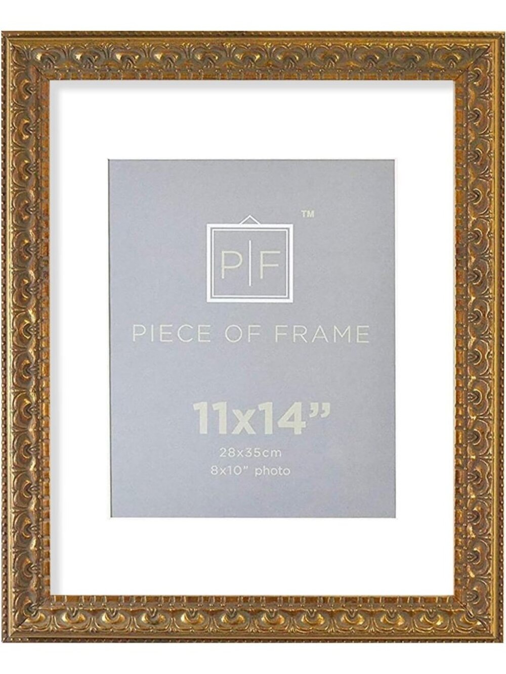 Elegant 11x14 Bronze Photo Frame with White Mat for 8x10 Pictures, Real Glass